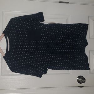 Mens sailor pocket  shirt navy blue with with anchor print.  Size large